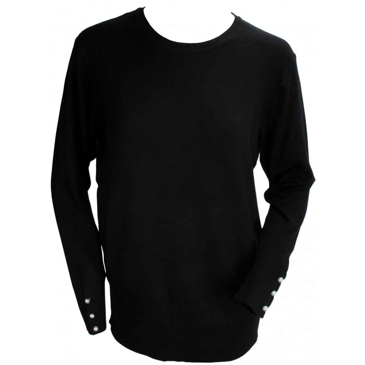 Ex-Store Maternity Fine Knit Jumper with Button Cuff Black Size 14